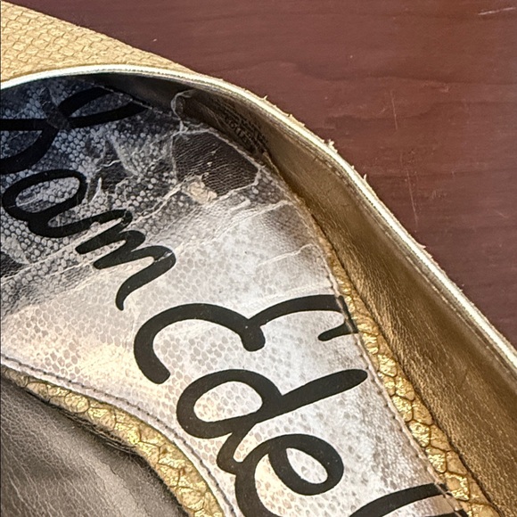 Sam Edelman Metallic Gold Pointed Ballet Flats - Picture 5 of 6